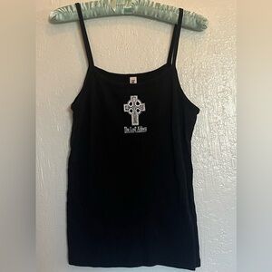 Black Tank Top with Cross Design